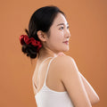 Bestselling Wholesale OEM 100% Mulberry Silk Hair Band Large Pure Silk Scrunchie 6cm Real Silk Hair Scrunchie Simple Solid-color