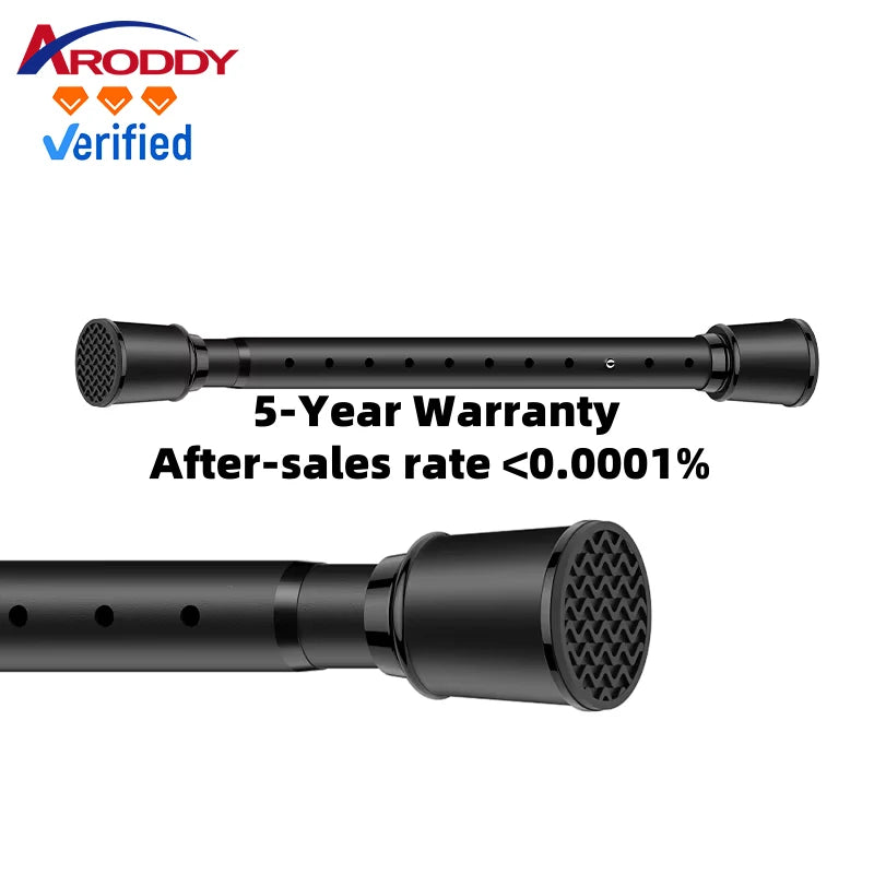 ARODDY Modern 1.65-2.15m Custom Roman Tension Bar Telescopic Ceiling Curtain Rod Extendable Iron Curtain Rod Pole Windows