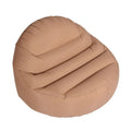 Stylish Modern Foldable TPU Inflatable Chair Sofa Set Light Brown One Seat Indoor/Outdoor Camping Garden Use Built-In Pump