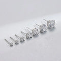 Diamond Studs Zirconia Earrings 4mm 6mm Sterling Silver Gold Plated CZ Studs for Women