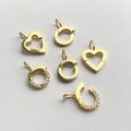 Stainless Steel Push Gate Ring Clasps Round Shape Clicker Connector Inward Secure Closure Closing Charm Pendant for Necklace