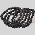 Natural Black Lava Bracelet Volcano Stone Stretch Healing Gemstone Beaded Calm Bracelet for Women Men 4mm 6mm 8mm 7.5" Sizes"