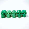 Huiying Decorative style 2 inch carved green aventurine stone stone skulls head for fengshui Crafts