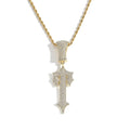 Wholesale Jewelry Silver Gold Plated Bling Cuban Chain clear Diamond Cross Pendant Necklace for Men 2023