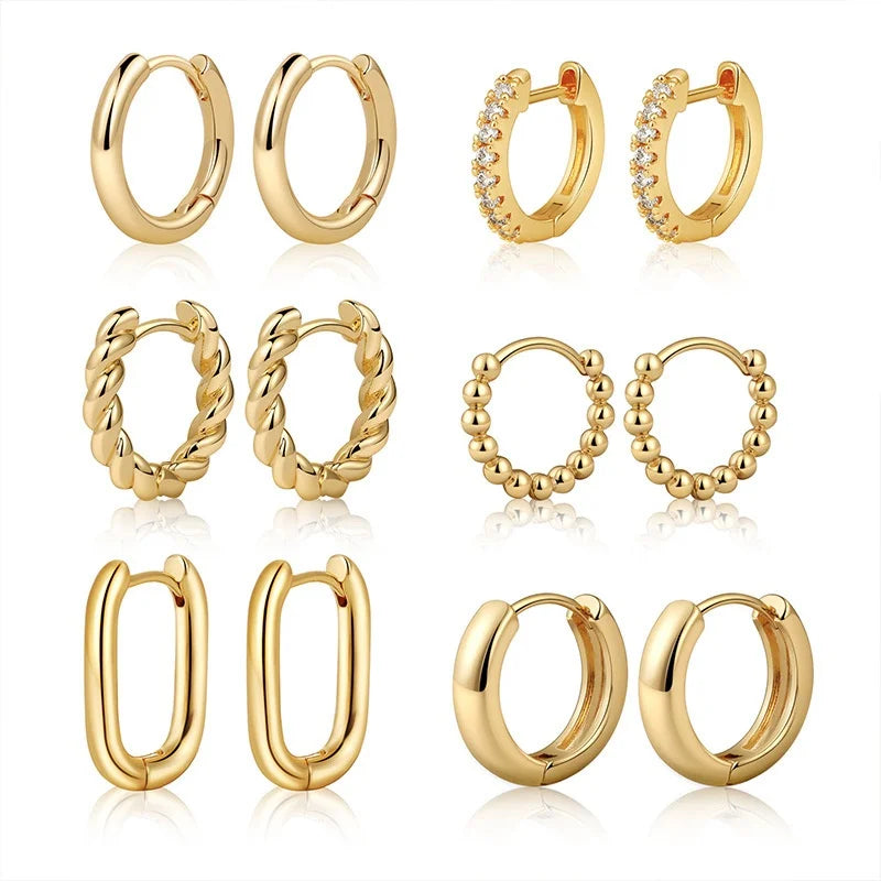 E0239 2025  Popular Earring Set Pendientes High-End Luxury Gold Pigment Hoop Earrings Set Simple Elegant Design Pearl Wholesale