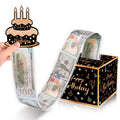 Modern Black Gold Eco-Friendly Synthetic Paper Square Box Four-Color Printed Design Sponge Lining Customizable Color Birthday