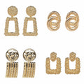 New Fashion Contracted Popular Exaggerated Metal Earrings Female Geometric Earrings