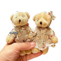 Cute Plush Toys Stuffed Animal Keychain Floral Burlap Teddy Bear Plush Doll Bag Charm Ornaments Kawaii Teddy Bear Plush Keychain