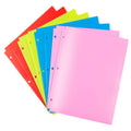 8 Pack Plastic Folders 3 Holes Punched Pockets Plastic Folders 3 Ring Binder Plastic Folders