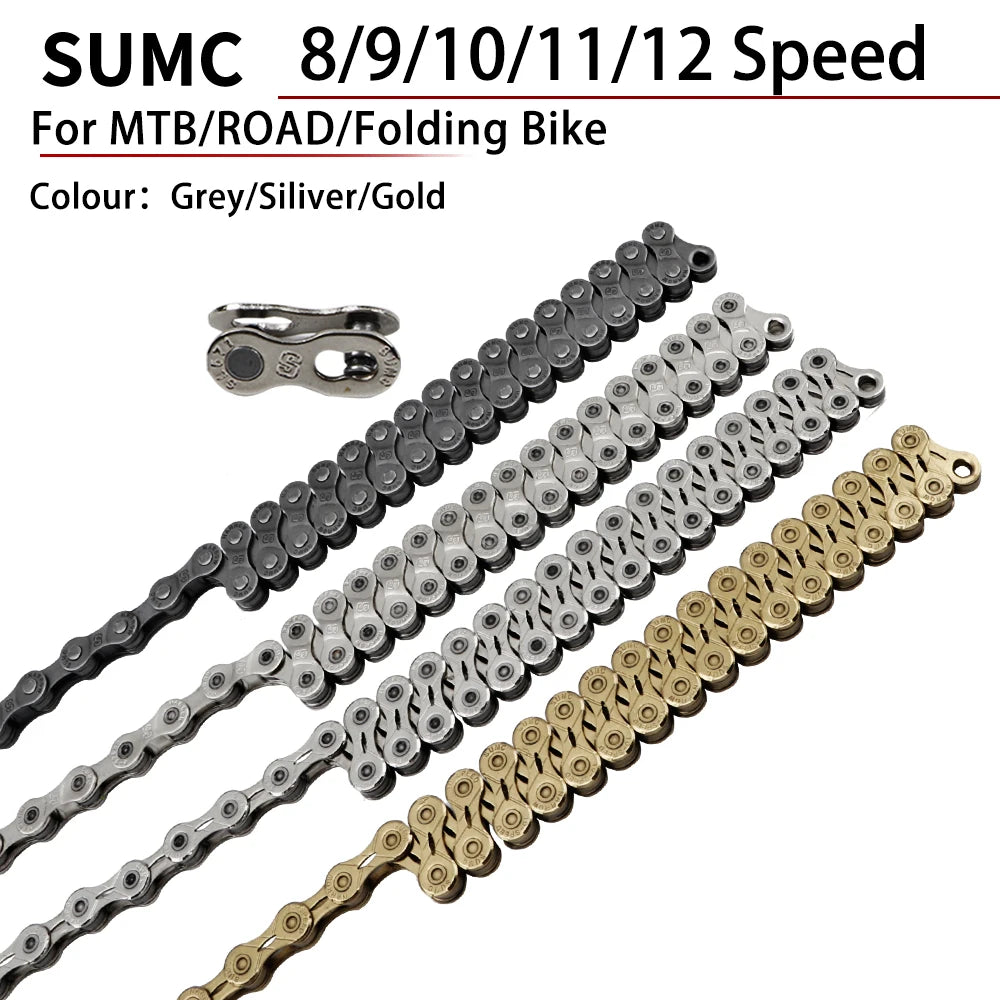 SUMC Bicycle Chain Wheel Factory Wholesale 12 Speed Mountain Bike Road Bike Chain Half Hollow Design Competitive Factory Price