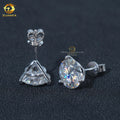 Martini Set Moissanite Stud Earrings 9.5mm Big Stone Round Brilliant Cut Silver Wedding Jewelry Accessories Hip Hop Jewelry