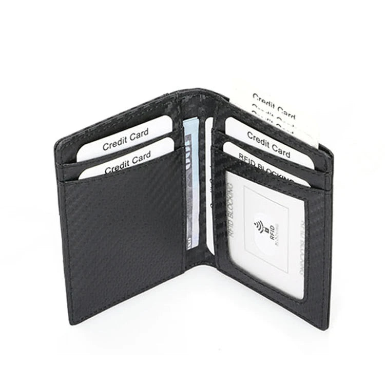 Custom Wholesale Slim Mens Microfiber Leather RFID Blocking Minimalist Card Front Pocket Bifold Credit Card Holder Wallet