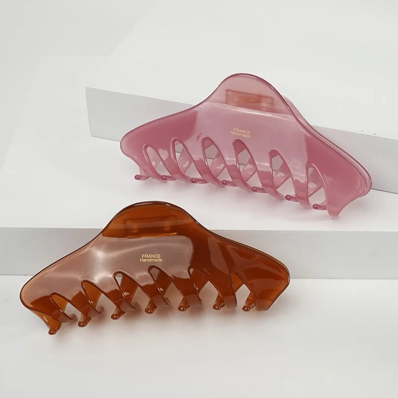 Wjia French Jelly Hair Clip Acetic Acid Clip Women's Summer Simple Hair Accessories Back Head Large Shark Clip