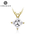 Hot Sale Cubic Zircon CZ Classic Sterling Silver 1.6ct Princess Cut Created White Diamond Pendant Necklace