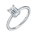 RINNTIN SMR56 Silver Jewelry Gift for Women Moissanite Diamond 1ct DE Color VVS Clarity Anniversary Wedding Engagement Rings