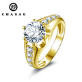 Solid Gold with Certification 100% Real 10K Solid Gold Rings Main Diamond Round 2CT D Color Moissanite Engagement Rings