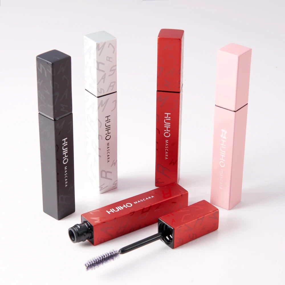 HUIHO Stylish Simple Type Letter Print Red Black White Mascara Empty Bottle 8ml Aluminium Mascara Makeup Empty Packaging