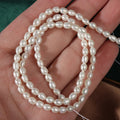 Tiny White 3.5-4mm Rice Freshwater Pearls Loose Strand
