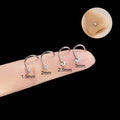 Stainless Steel Nose Piercing Jewelry Crystal Nose Stud Hooks Screw Shape Crystal CZ Nose Ring
