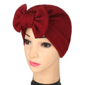 2026 New European and American Foreign Trade Indian Turban Hat Baotou Hat Bowknot Pineapple Flower Muslim Solid Color Hat
