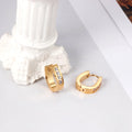 Fashion Multi-shaped Ear Buckle Drill 18K Gold Plated Hoop Earrings Stainless Steel for Women