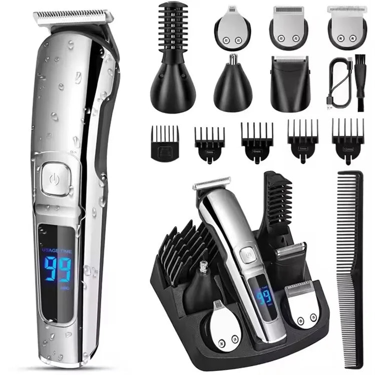 Wholesale Rechargeable Electric Cordless Hair for Kit for Men Beard Trimmer Stainless Steel English Professional Barber