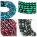 Zhe Ying 4/6/8/10/12mm Round Stone Beads Apatite Tiger Eye Agate Amethyst Bracelet Loose Natural Stone Beads Jewelry Making