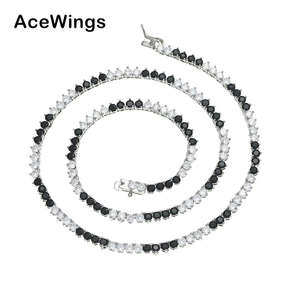 BC186 Fashion 3mm 3 Prong CZ Tennis Chain Women Bling Bling Tennis Necklace