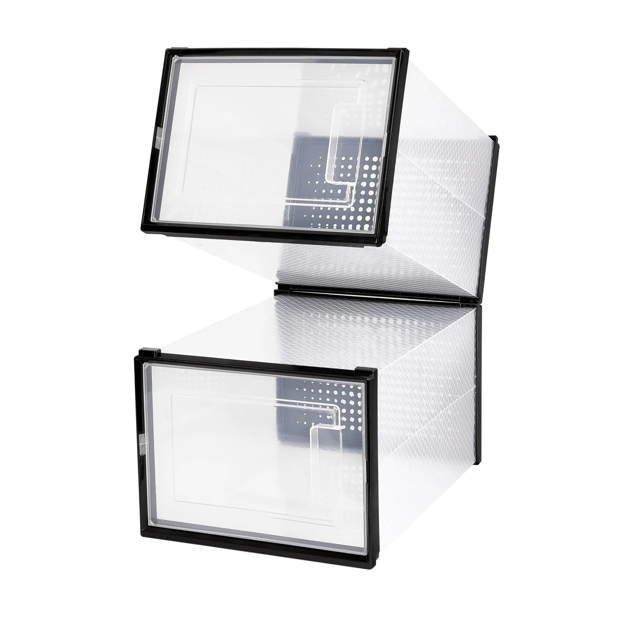 4 Pcs Easy Assembly Foldable Plastic Shoe Box Drawer Type Transparent Household Save Space Storage Shoe Boxes
