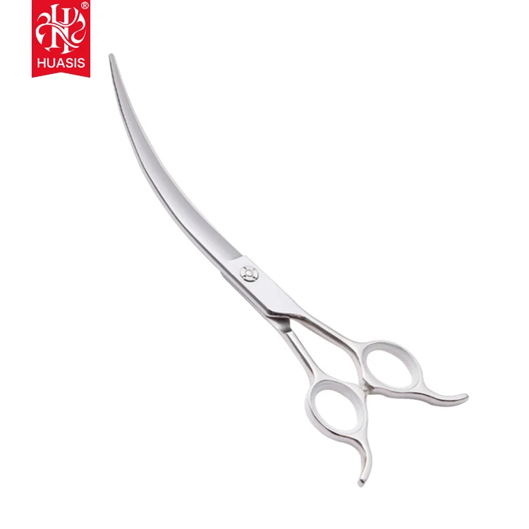 AR-80DQ 8inch Big Curved Blade Scissors for Pet Grooming 40 Degree Curve Scissors SUS440C with Symmetrical Handle