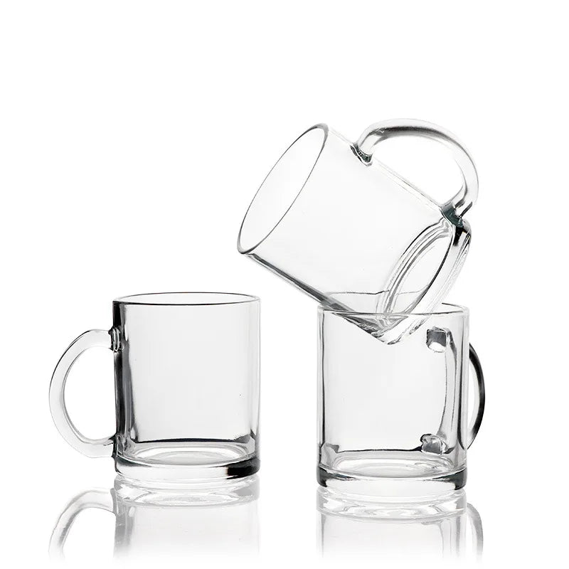 11oz Personalized Diy Photo Printing Transparent Glass Sublimation Blank Coffee Beer Mugs Coffee Tea Cup for Sublimation Print