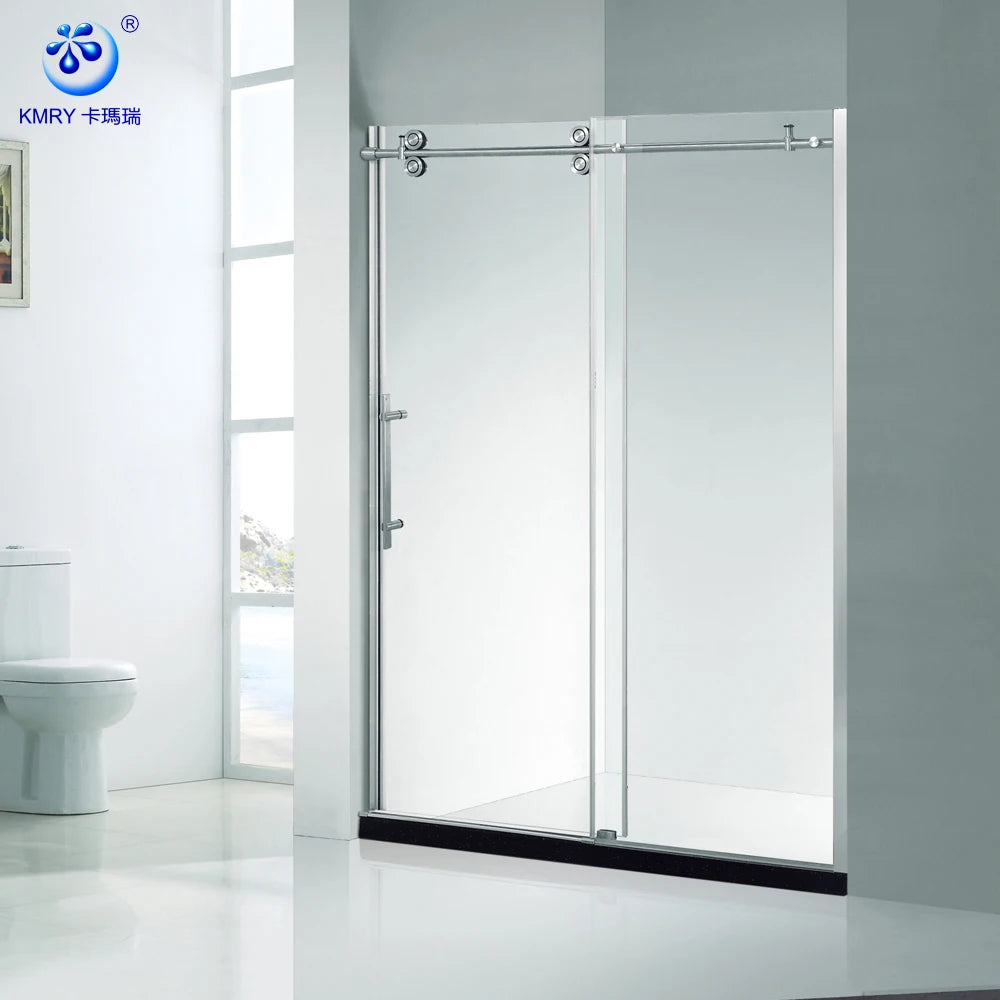 Modern Design Single Sliding Glass Frameless Shower Door Enclosure for Hotel Use