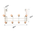 Wooden Metal Coat Towel Robe Clothes Heavy Duty Over Door 8 Hooks Bathroom Door Hanger