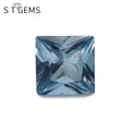 Loose Synthetic Faceted Gemstones 106# Blue Square Cut Spinel Stones for Jewelry