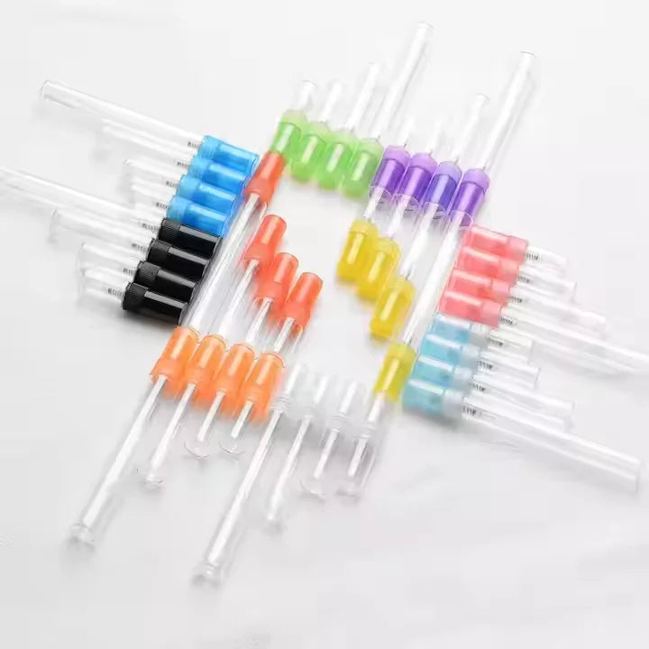 Wholesale Clear Screw Glass Pull Tube Perfume Bottles Mini 2ml 3ml 5ml 10ml Classic Empty Glass Sample Vials Carton Packaging