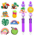 2024 Hot Sale Pen DIY Making Beach Series Rubber Focal Beads Silicone Focal Beads Pen Charms