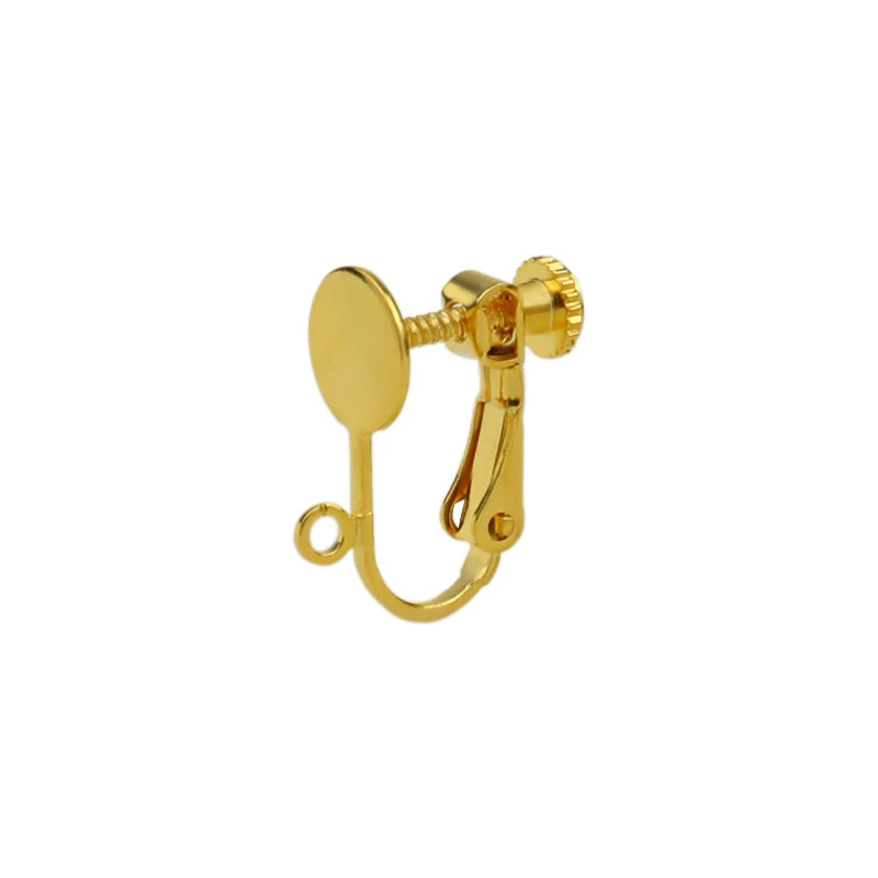 Wholesale 8mm Flat Head Screw Back Ear Clip Jump Ring Non-Pierced Copper Clip Earrings for Women Trendy Style for Weddings Gifts