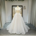 Ruolai QW01507 a Line Feather Lace Sleeveless New Arrivals in Wedding Bride Dressing Gown Dresses