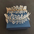 SLBRIDAL Handmade Flexible Crystal Rhinestones Bridal Tiara Headband Wedding Crown Hair Accessories Bridesmaids Women Jewelry