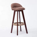 Luxury Modern Restaurant Solid Wood Synthetic Leather Counter Height Stable CE Certified Bar Stool for Commercial Use