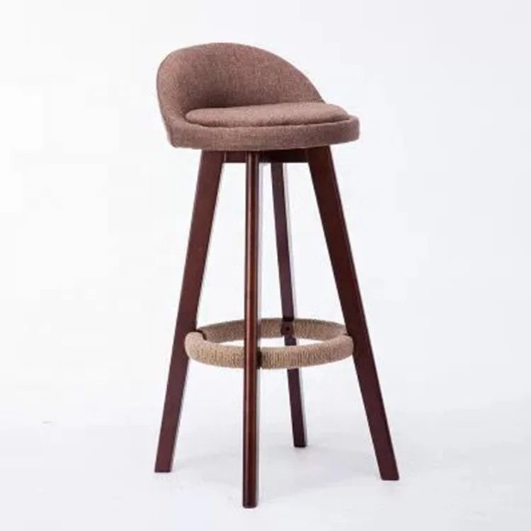Luxury Modern Restaurant Solid Wood Synthetic Leather Counter Height Stable CE Certified Bar Stool for Commercial Use