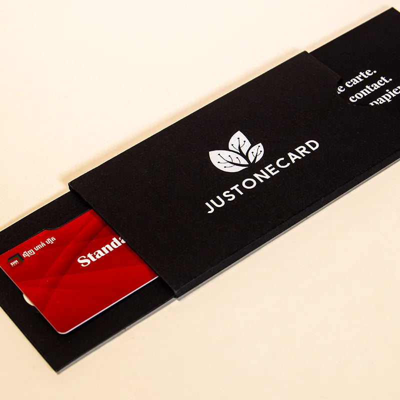 Slide Box Packaging Custom Luxury VIP Business Gift Card Wallet Envelope Boxes Kraft Material Silk Screen Printed