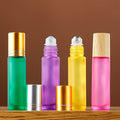 Luxury Glass Roll on Bottles 10ml Bulk with Roller for for Essential Oil Screen Printed Multi-color