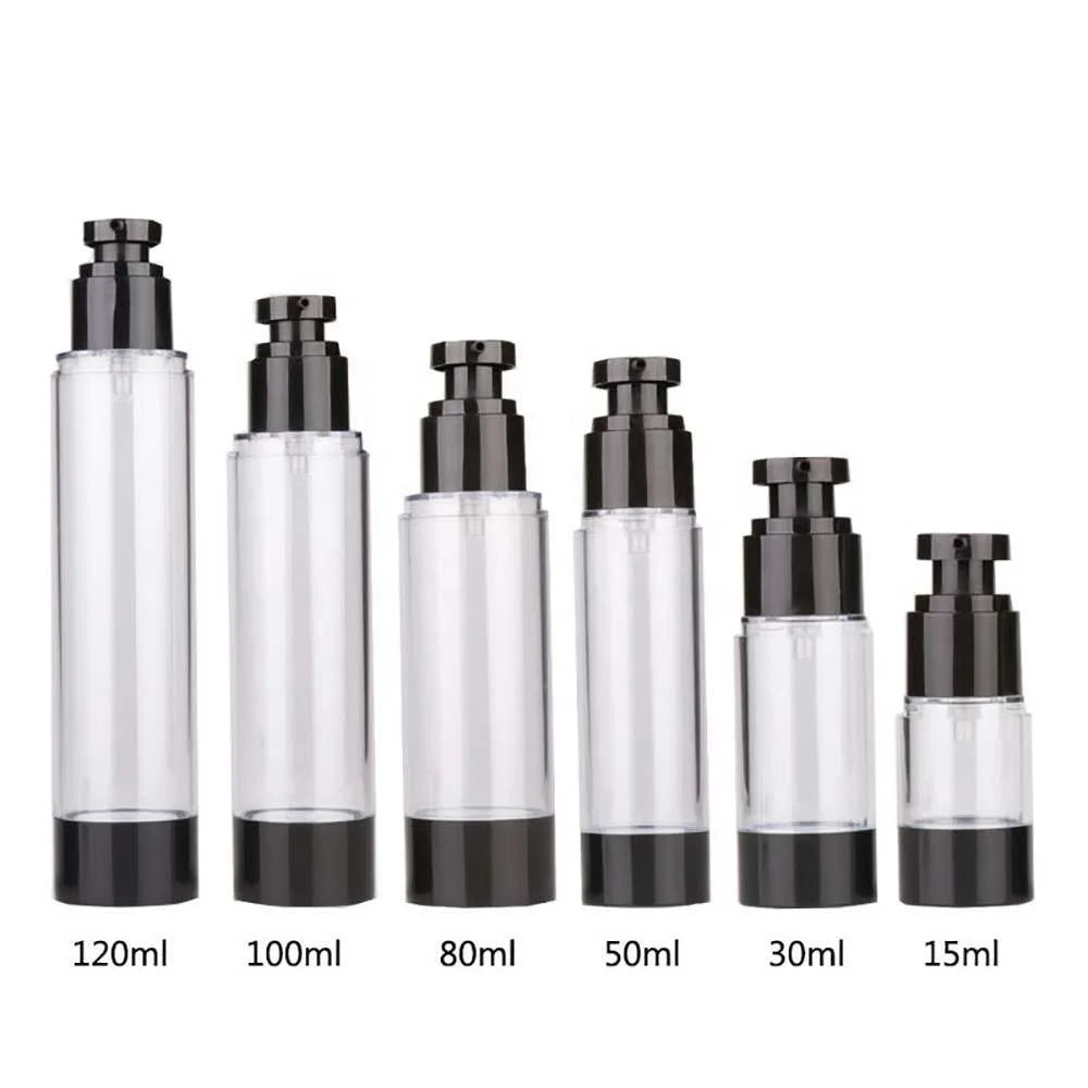 Wholesale Customized Plastic Empty Clear 15ml 50ml 80ml 100ml 120ml 30ml Airless Bottle With Pump for Lotion Cosmetics Packaging