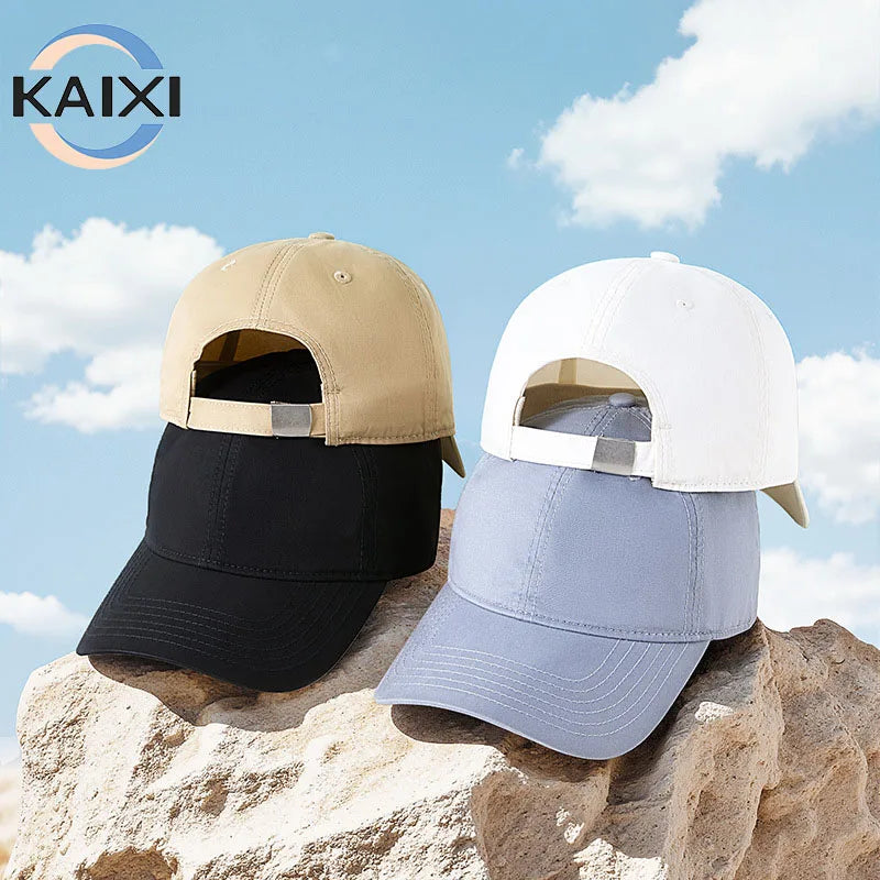 Korean Style Sporty Cycling Sunscreen Hat Soft Top Casual Baseball Cap for Outdoor Sports Common Fabric Feature