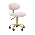 Manicure Stool Technical Chair Customer pink Chair for Nail Salon with Backrest and Wheels