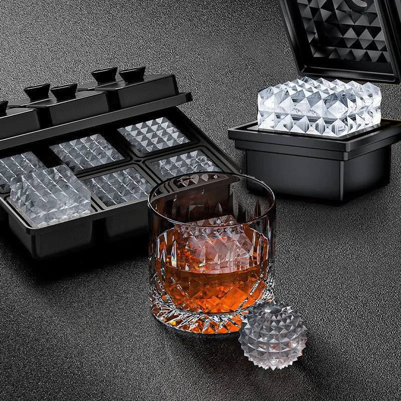 HOT Wholesale Food-grade Easy Release Six-link Diamond Shaped Silicone Cube Mold DIY BPA Free Eco-Friendly for Whiskey Cocktail