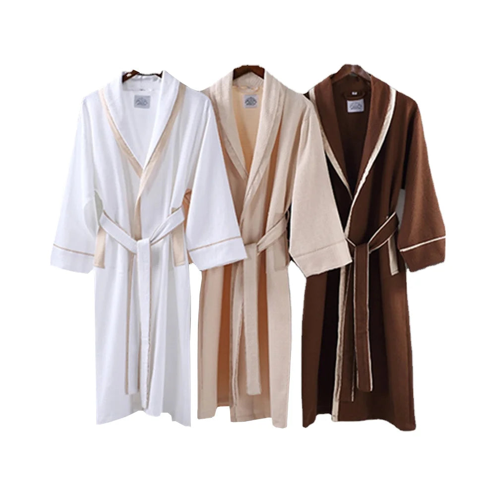 Hot Sell Women Pajamas Bath Robes Spa 100% Cotton Hotel Waffle Bathrobe