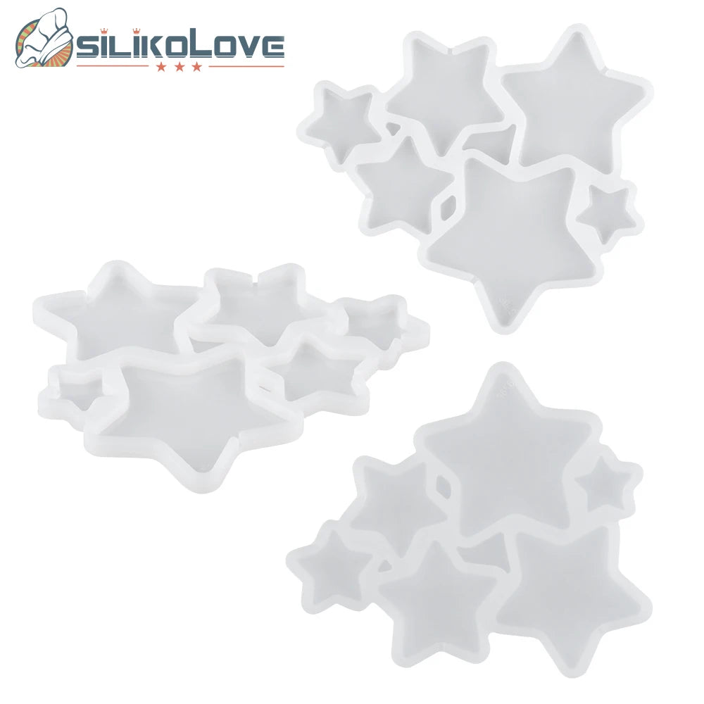 SILIKOLOVE Factory 6 Cavity Star Shape Biscuits Maker LFGB Platinum BPA Free Silicone Biscuits Molds DIY Cake Decoration Mold