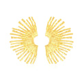 Popular Accessories Exaggerated Geometric Earrings Temperament Gold Fan-shaped Leaf Earrings for Women Girls